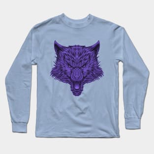 Purple wolf head Long Sleeve T-Shirt